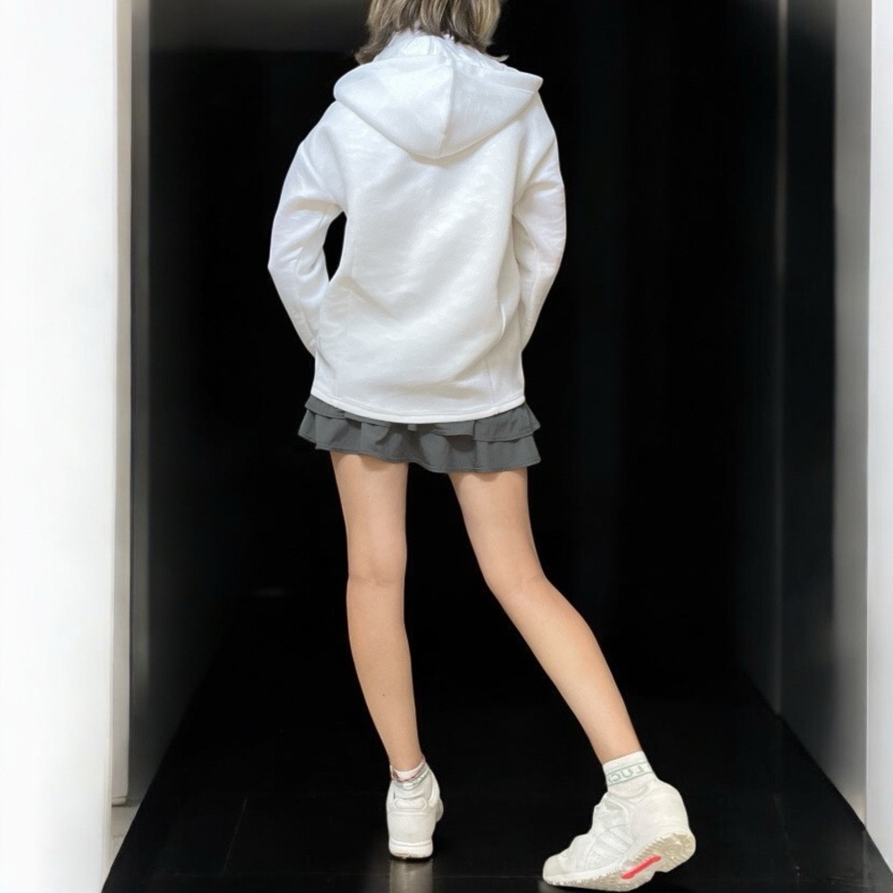 Fabletics White Zebra Neoprene Jacket Removable H… - image 2